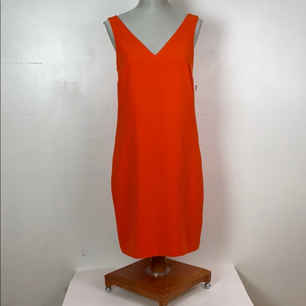 V-neck orange mini dress